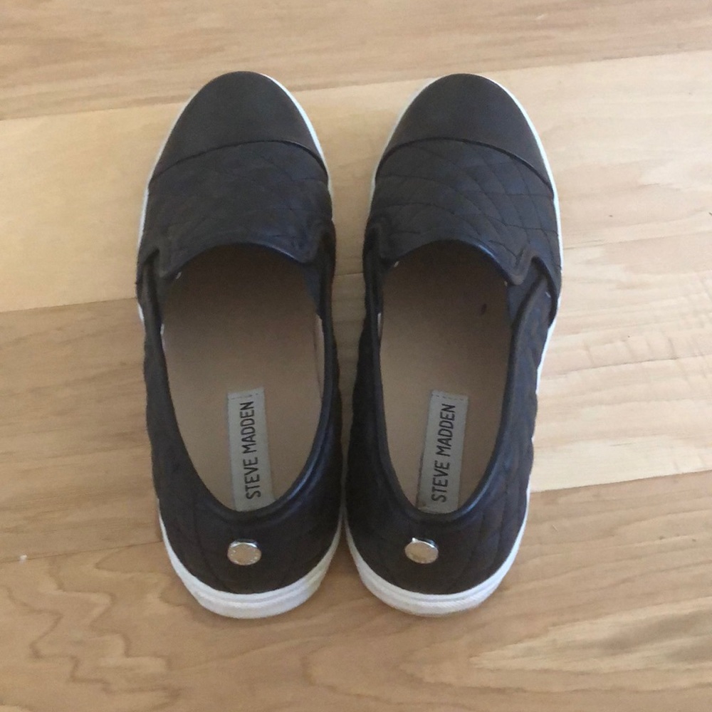 Steve Madden Black Slip On Sneakers